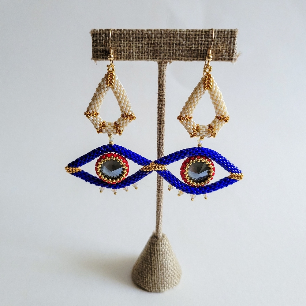"Eye See Horus" Handcrafted Beaded Earrings